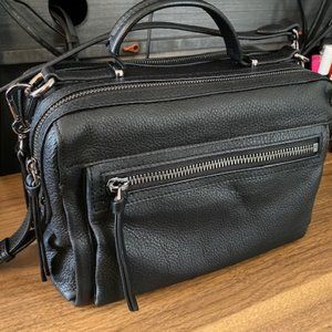 Vince Camuto Black Leather Kora Satchel